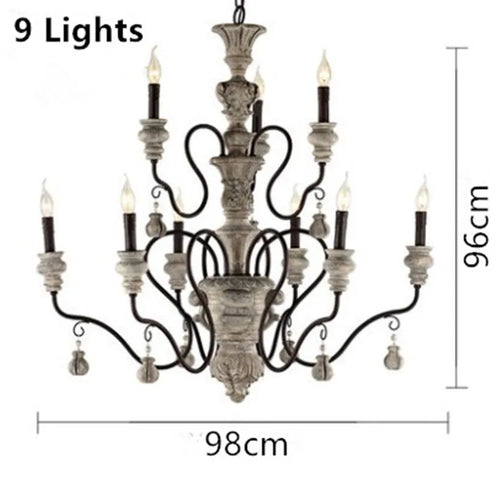 lustre vintage à bougie style européen rétro élégant pour intérieur moderne - vue 12 sur 12