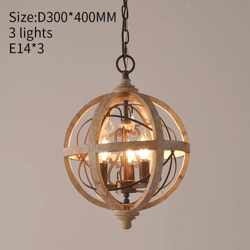 Lustre globe en bois Antique Sphère - vue 10 sur 10