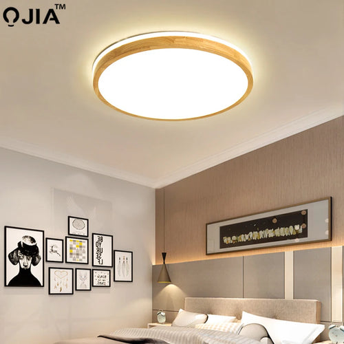 plafonnier led en bois véritable au design moderne idéal pour toutes pièces - vue 5 sur 15