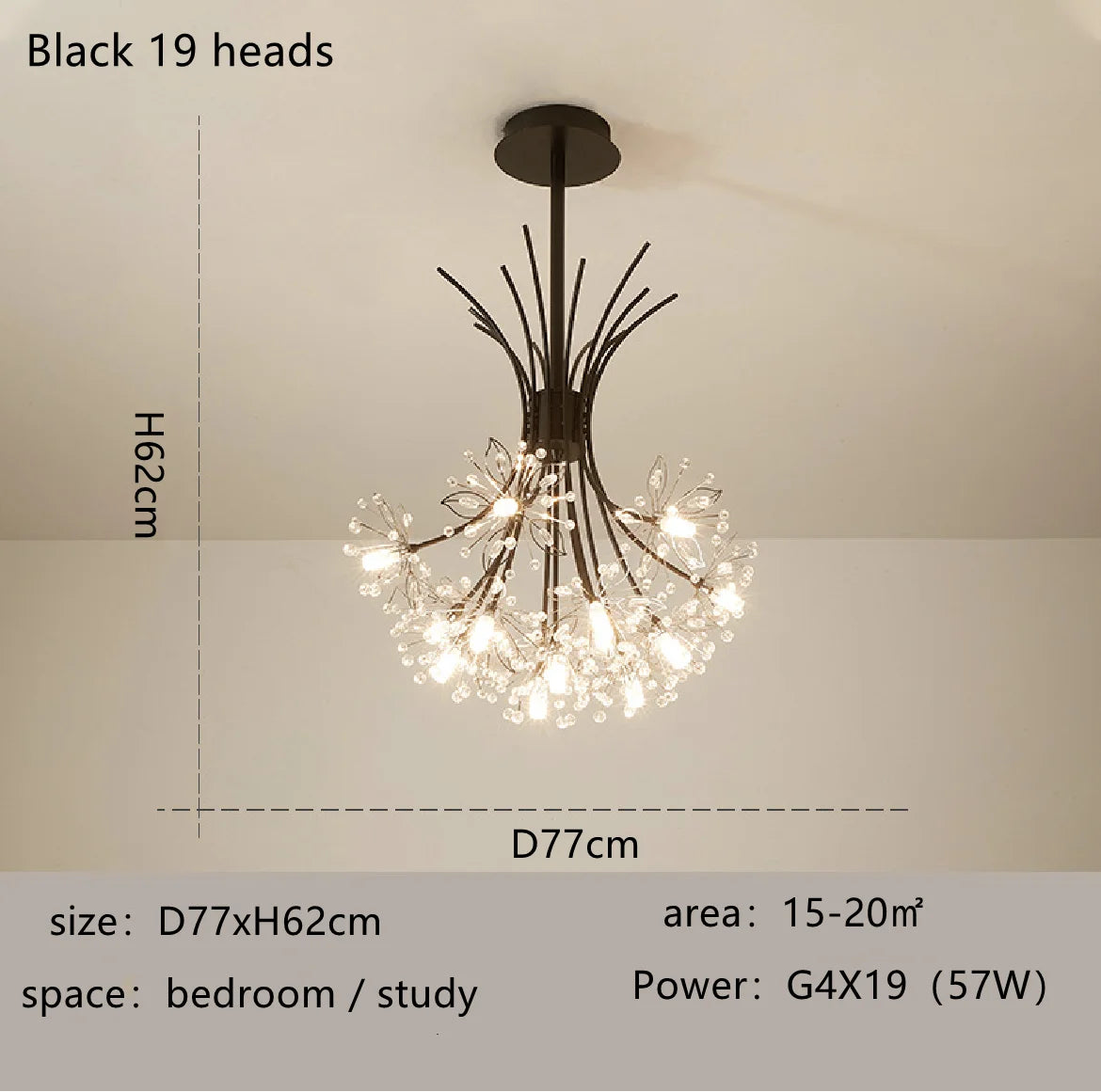 lustre moderne luxe en led pour éclairage intérieur - vue 12 sur 19