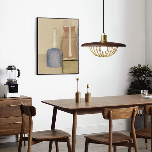 lustre nordique en forme de chapeau de grain de bois - vue 4 sur 12