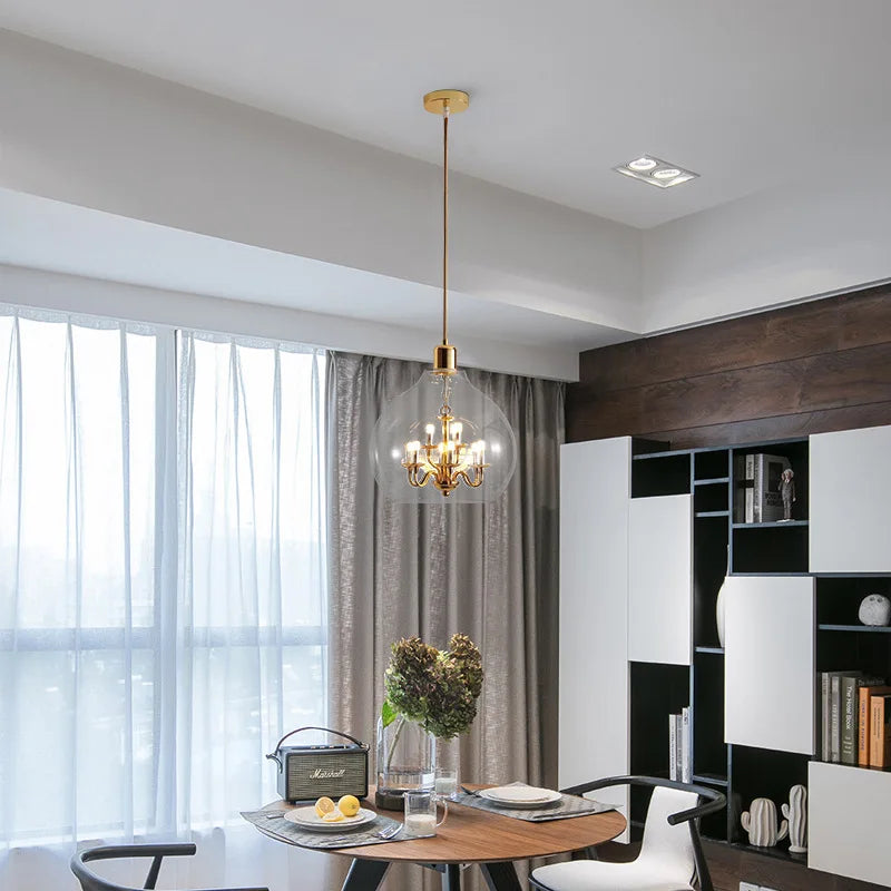 lustres en verre pour décoration de loft et restauration - vue 4 sur 6