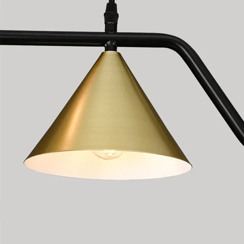 lustre rustique nordique en verre et fer noir décoratif - vue 6 sur 9