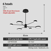Plafonnier LED multi-têtes en fer noir
