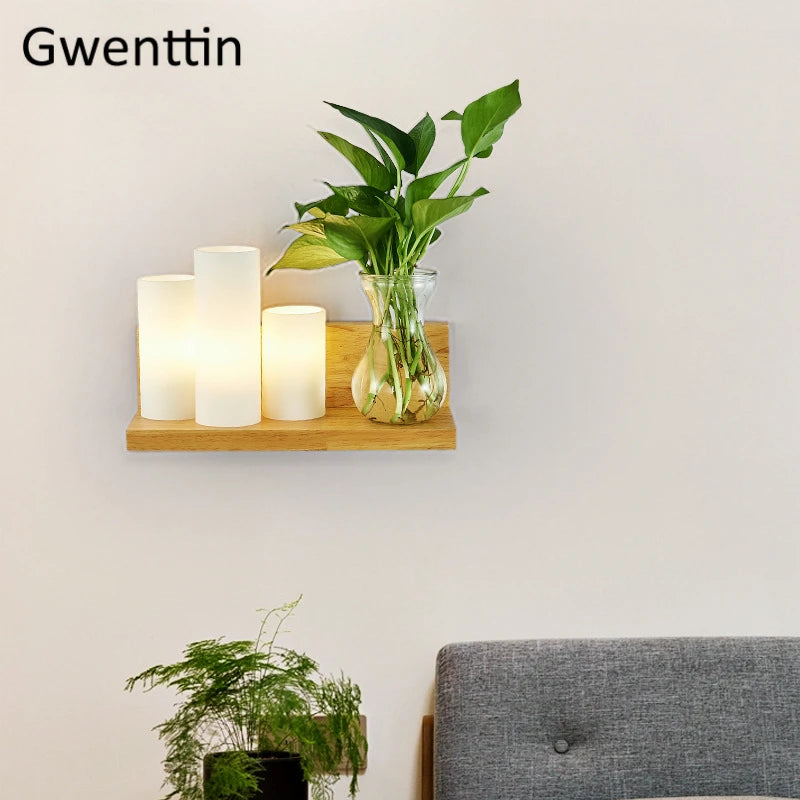 applique murale en bois et verre moderne à led à monter soi-même - vue 4 sur 14