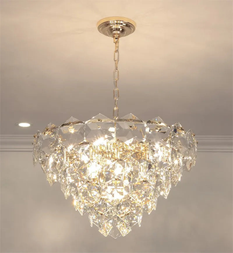 lustre suspendu à led en métal doré moderne et élégant pour éclairage intérieur - vue 5 sur 6