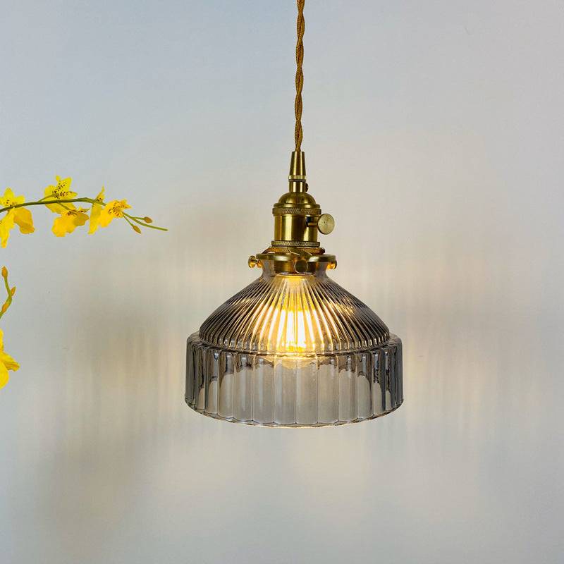 Suspension avec abat-jour en verre rétro Casbelle - vue 3 sur 13