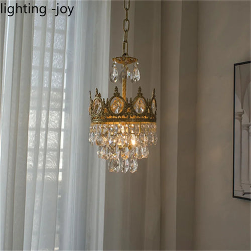 lustre couronne moderne en cristaux luminaire décoratif d'intérieur - vue 3 sur 15