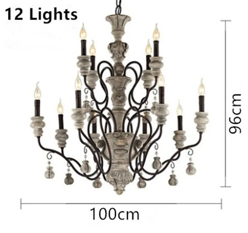 lustre vintage à bougie style européen rétro élégant pour intérieur moderne - vue 11 sur 12