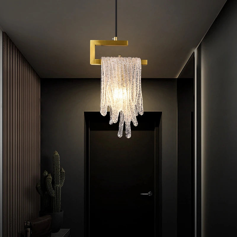 suspension en verre et cuivre style nordique moderne pour intérieur décoratif - vue 4 sur 6
