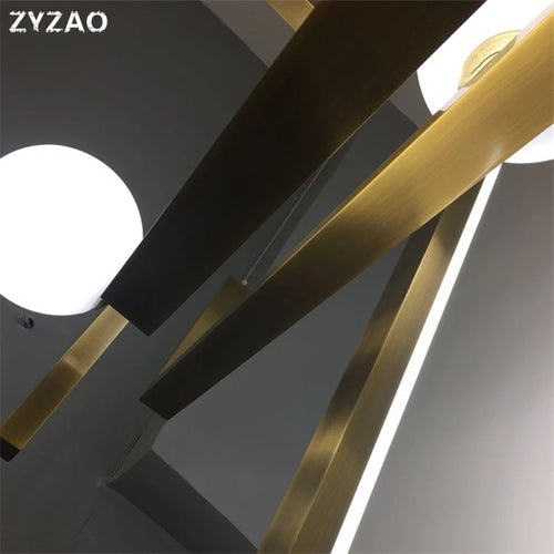 suspension moderne en fer et verre pour décoration intérieure - vue 6 sur 9