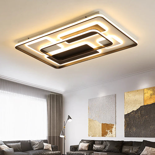 plafonnier led moderne en fer forgé acrylique décoration intérieure - vue 2 sur 9