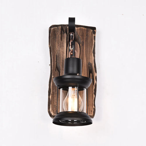 applique murale industrielle en bois pour café et restaurant - vue 4 sur 8