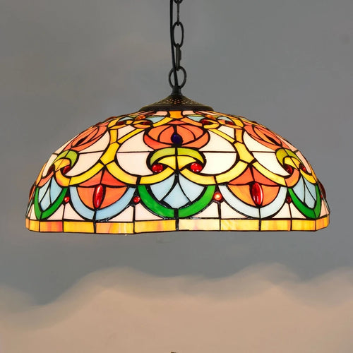 Bohême rétro européen coloré Tiffany verre lustre lustre Bar Restaurant créatif Rural porche méditerranéen lustre - vue 22 sur 28