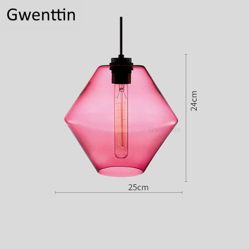 suspension moderne en verre teinté pour décoration intérieure - vue 22 sur 30