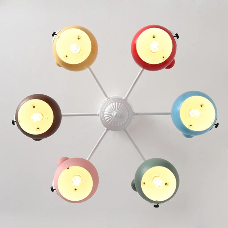 lustre ours lumineux en dessin animé pour enfants - vue 6 sur 18