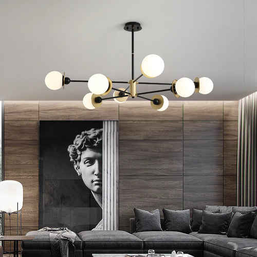 lustre moderne boule de verre pour éclairage intérieur décoratif - vue 2 sur 10