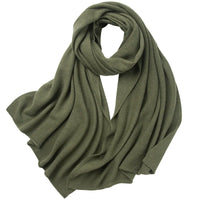 Echarpe cachemire maille elegante hivernale avec franges