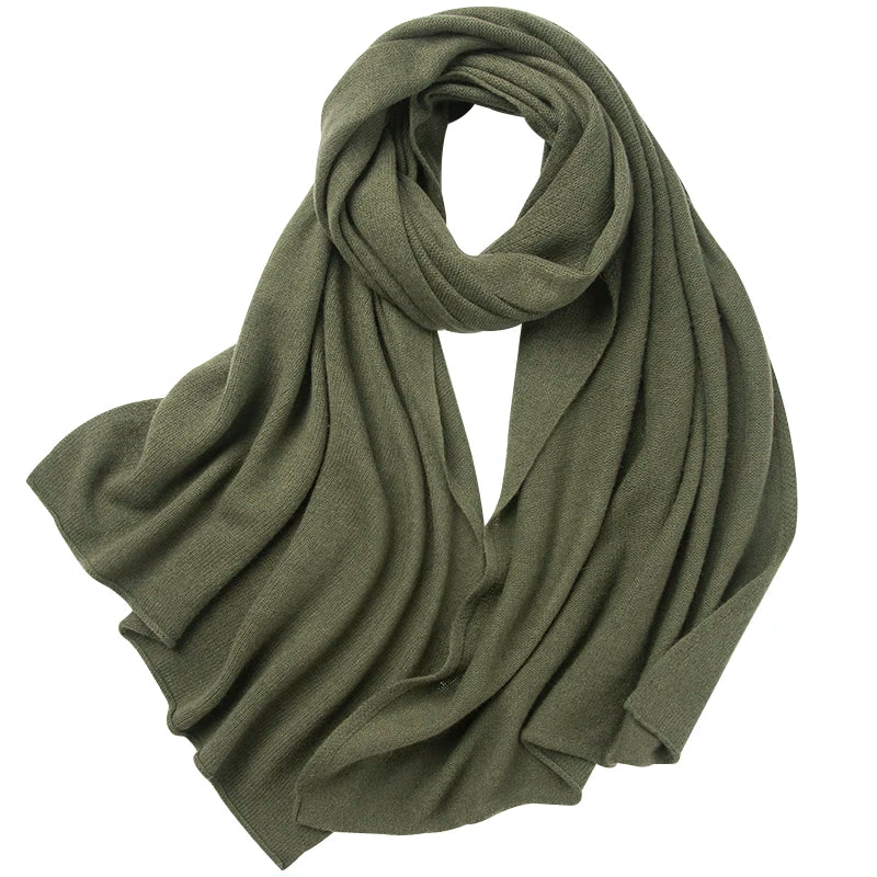 Echarpe cachemire maille elegante hivernale avec franges