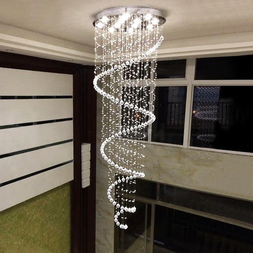 lustre moderne en cristal design spiralé pour éclairage décoratif - vue 4 sur 6