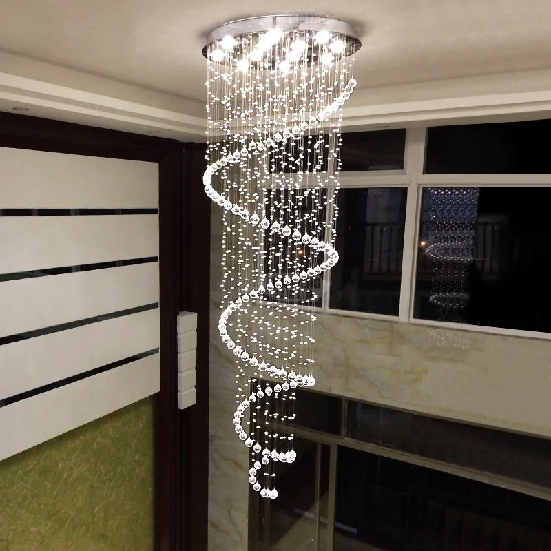 lustre moderne en cristal design spiralé pour éclairage décoratif - vue 3 sur 6