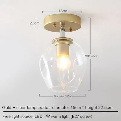 Nordic simple porch hall lamp entering the house, sun table lamp, modern simple corridor lamp, sky lantern, small ceiling lamp - vue 11 sur 11