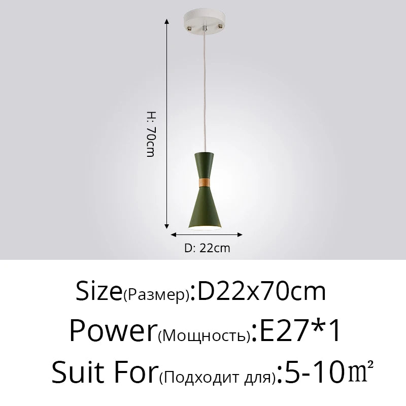 suspension moderne en bois créative macaron - vue 17 sur 17