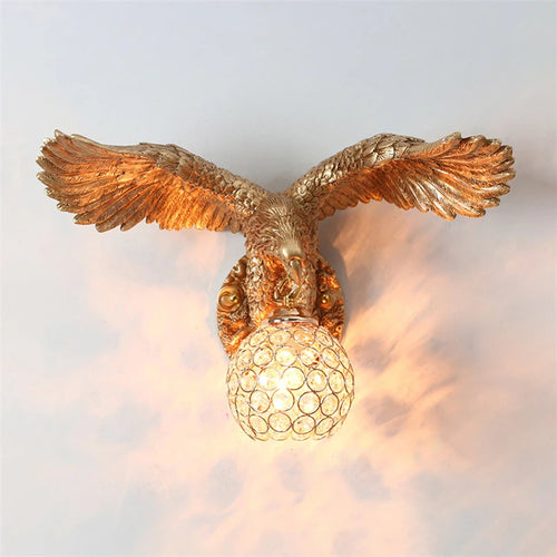 applique murale led design nordique en forme d'oiseau en résine - vue 2 sur 6