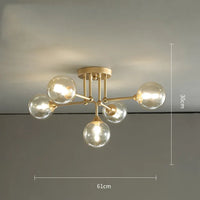 lustre moderne en verre avec éclairage décoratif design contemporain