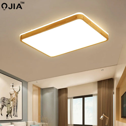 plafonnier led en bois véritable au design moderne idéal pour toutes pièces - vue 3 sur 15