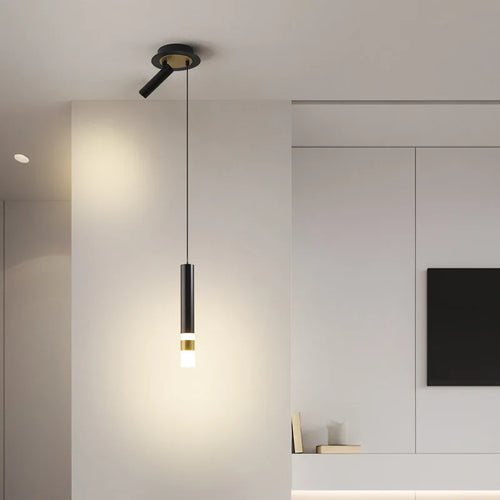 suspension led au design moderne avec long câble - vue 6 sur 14