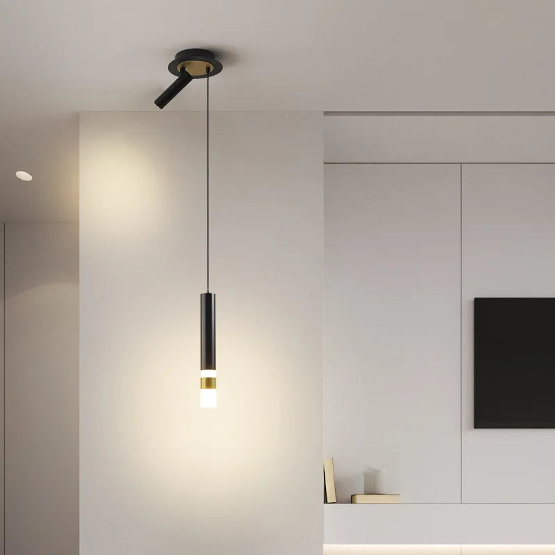 suspension led au design moderne avec long câble - vue 5 sur 14