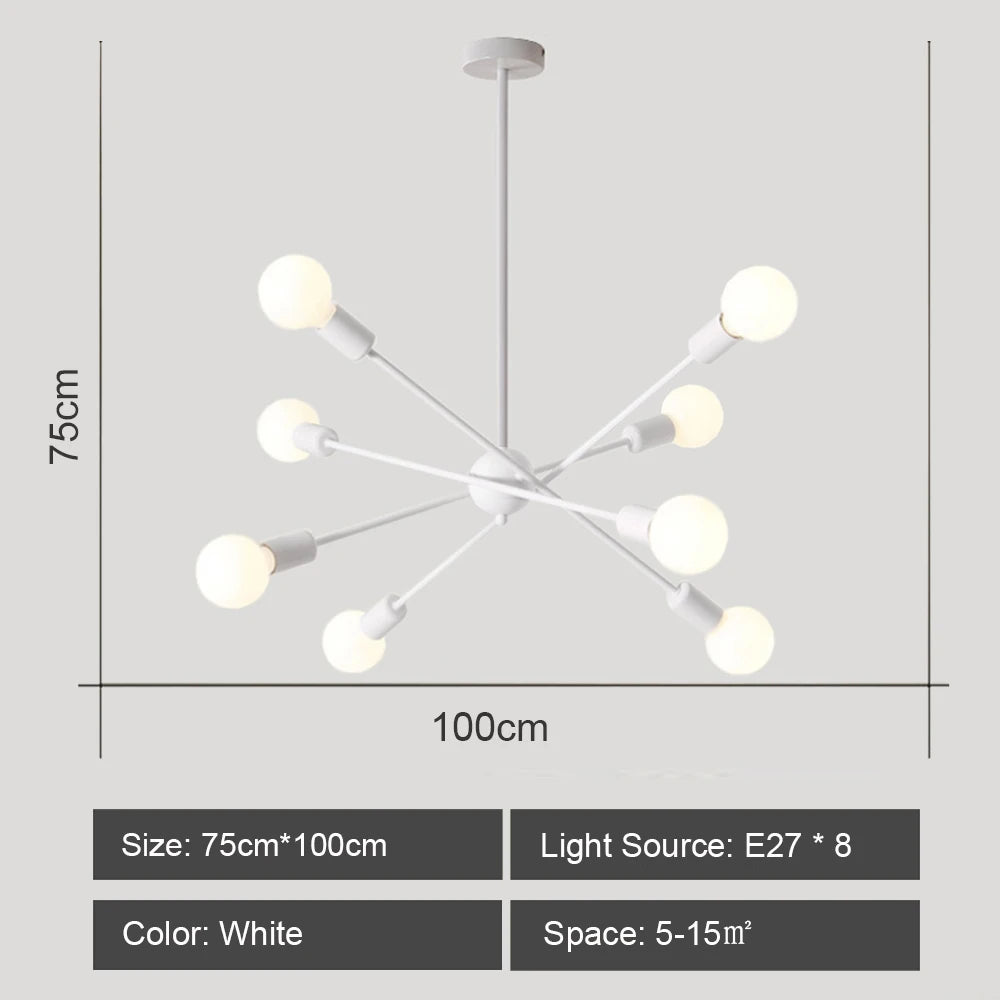 Plafond moderne à LEDs lustre lumière salon chambre industrielle spoutnik lustres suspension lampe créative éclairage maison décor - vue 12 sur 16