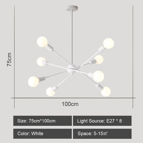 lustre moderne à leds style industriel spoutnik créatif éclairage maison - vue 15 sur 16
