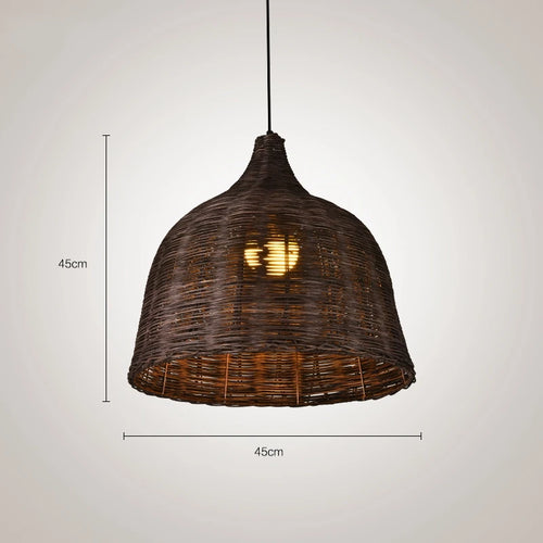 suspension en rotin et bambou pour décoration intérieure rusticité asiatique - vue 14 sur 16