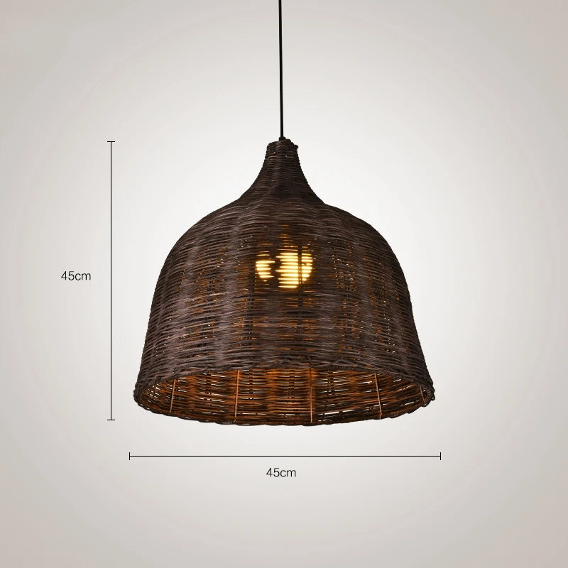 suspension en rotin et bambou pour décoration intérieure rusticité asiatique - vue 13 sur 16