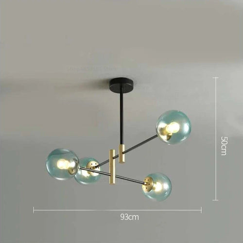 lustre led moderne boule de verre nordique luminaires créatifs - vue 18 sur 18