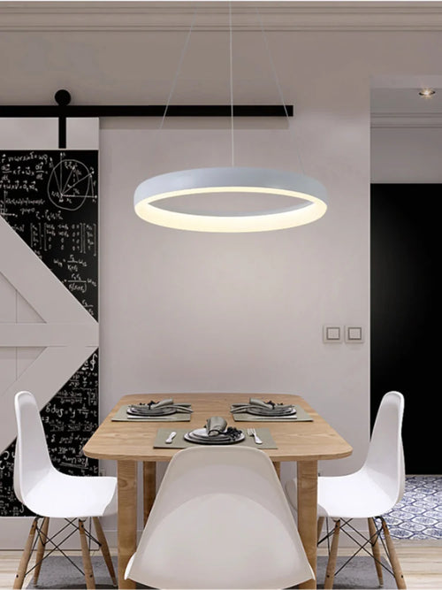 Lustre de salon circulaire moderne minimaliste - vue 4 sur 8