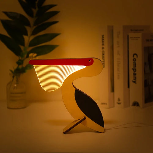 lampe de chevet enfant led bois acrylique usb veilleuse - vue 11 sur 17