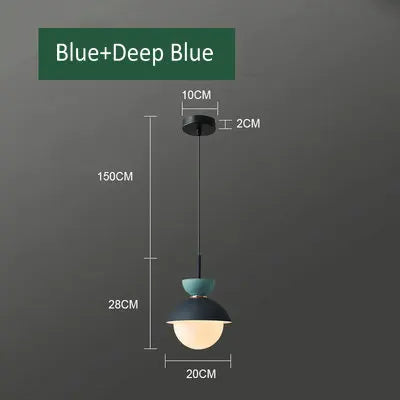 suspension créative avec abat-jour en verre et long câble - vue 17 sur 18
