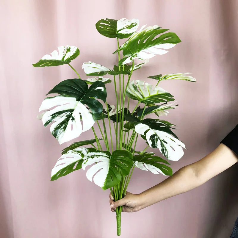 plantes artificielles monstera grandes feuilles pour décoration intérieure - vue 10 sur 21