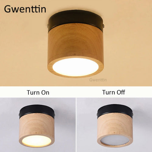 plafonnier à led en bois nordique moderne pour intérieur design - vue 4 sur 7
