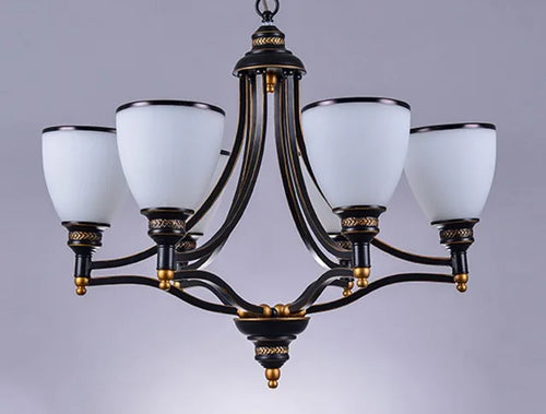 lustre classique en fer et verre pour décoration intérieure - vue 11 sur 16