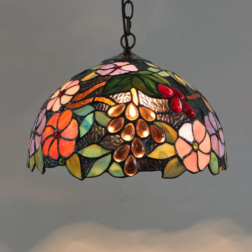 Bohême rétro européen coloré Tiffany verre lustre lustre Bar Restaurant créatif Rural porche méditerranéen lustre - vue 20 sur 28