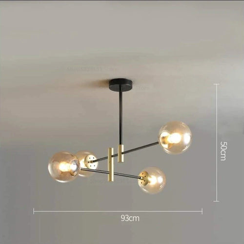 lustre led moderne boule de verre nordique luminaires créatifs - vue 17 sur 18