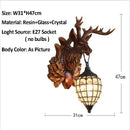 applique murale rétro en bois avec tête de cerf