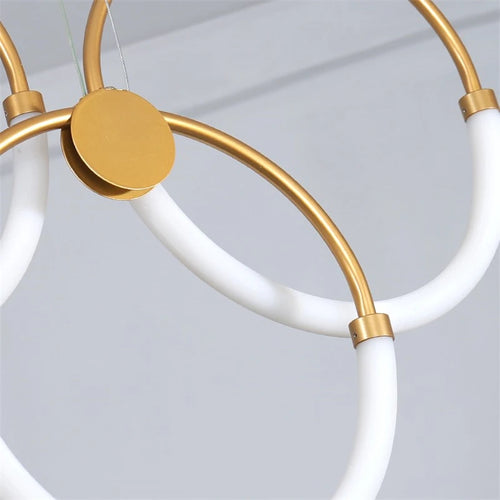 lustre moderne nordique anneau d'or suspension décoration - vue 5 sur 10