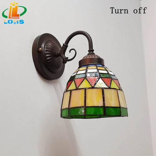 applique murale en verre teinté style européen avec éclairage LED - vue 7 sur 6