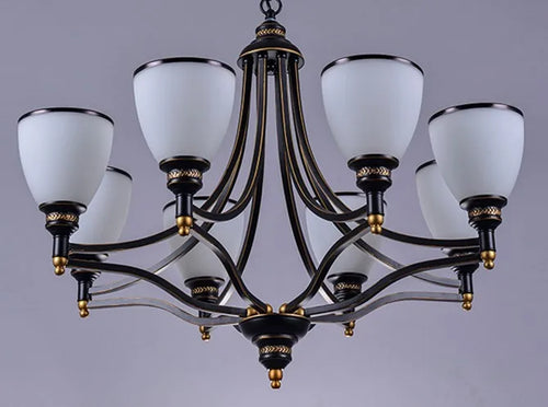 lustre classique en fer et verre pour décoration intérieure - vue 15 sur 16