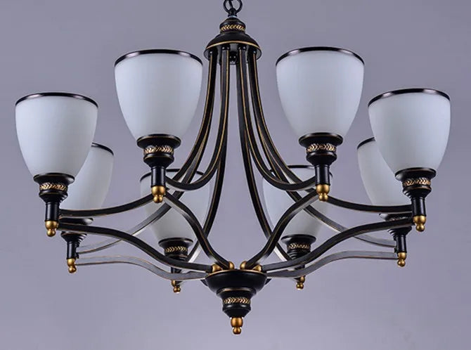 lustre classique en fer et verre pour décoration intérieure - vue 14 sur 16
